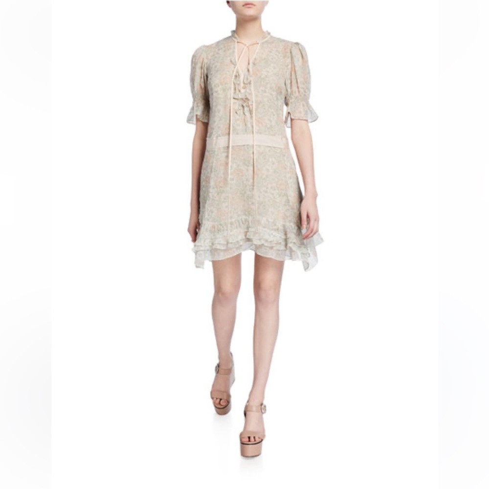COACH 100% SILK FLORAL TIERED DRESS 8